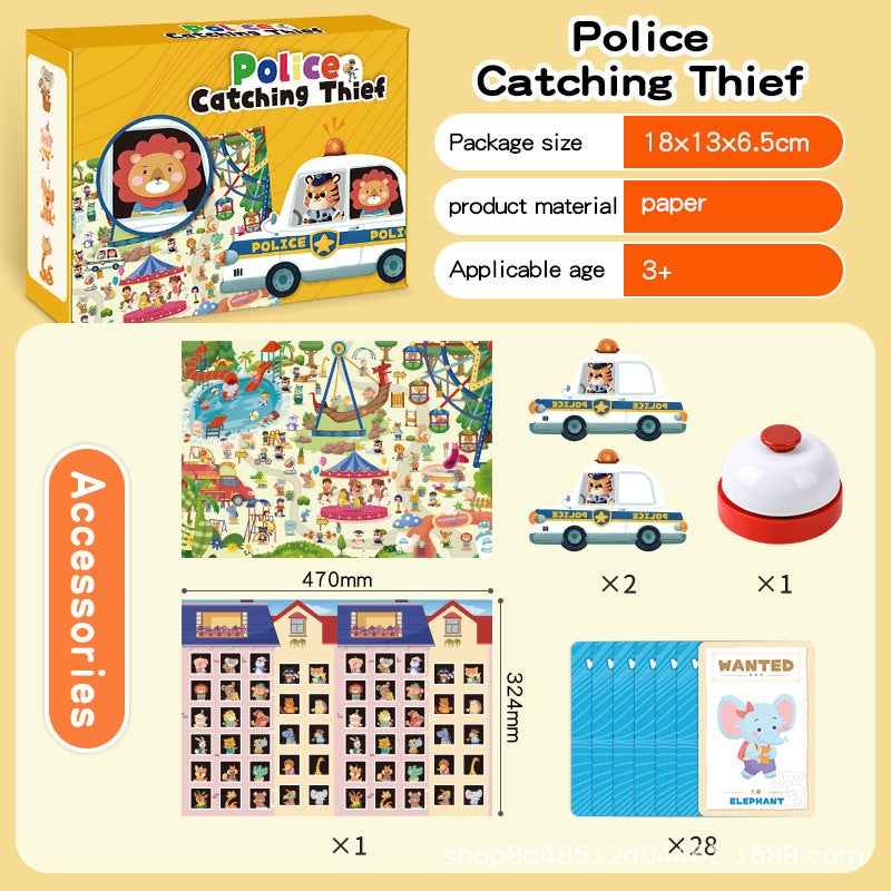 Police Catch Thief Puzzle Thinking Training Toy Family Interactive Concentration Attention Primary School Kidsren Board Game - Image 5